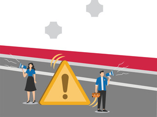 Announcements or warnings that require attention