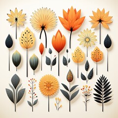 Artistic Floral Icons and Symbols for Nature-Inspired Graphic Design
