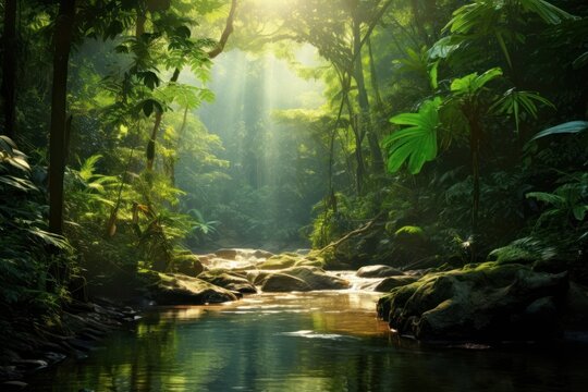 Nature forest vegetation landscape.