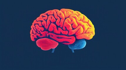 Exploring brain functionality science lab digital illustration abstract environment close-up viewpoint
