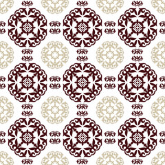 
Islamic seamless national ornament. Ethnic pattern of the nomadic peoples of the great steppe, Moroccan,Turk, Mongol, Kyrgyz, Buryat, Kalmyk, Kazakh. Design ceramic tile, Patchwork, border, sandblast