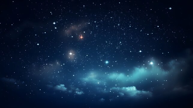 Captivating image of a glowing full moon surrounded by a stunning array of twinkling stars in a serene dark night sky  This enchanting celestial landscape creates a sense of wonder and tranquility