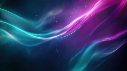 Obraz premium Abstract aurora with smooth transitions between purple and teal, creating a sleek brand background.