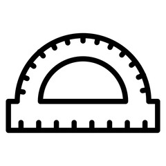 Protractor line icon