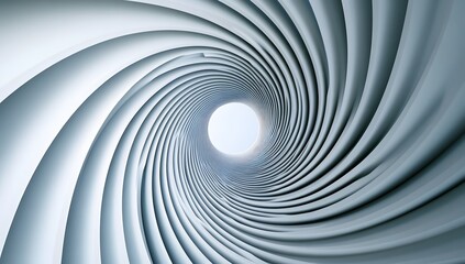 Obraz premium Abstract swirling tunnel with light at the end, creating a futuristic and technological feel.