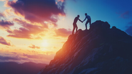 Mentoring banner with business coach helps employee. Vector landing page of mentorship, support and training people to achieve goals in career. Flat illustration of mentor and worker with laptop