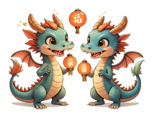Naklejka premium Red dragon (Generative Ai)