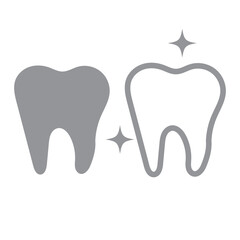 Tooth line icon set. Dental clinic logo. Clean teeth. Vector EPS 10
