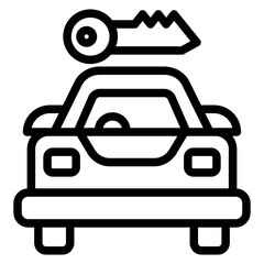 Rental Car line icon