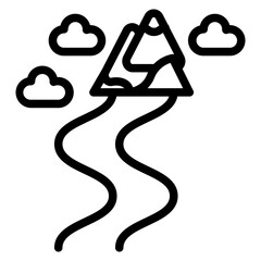 Hiking Trail line icon