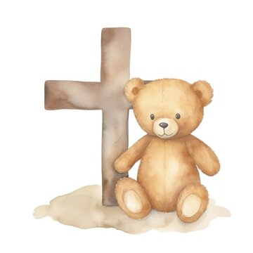 recommend clip art: Teddy bear cross symbol toy.