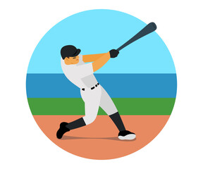 Baseball player hitting a home run.