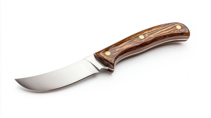 Fototapeta premium Handcrafted Hunting Knife with Wood Handle and Sharp Blade