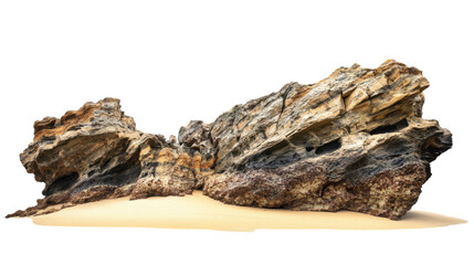 Realistic rock mountains stones on transparent background