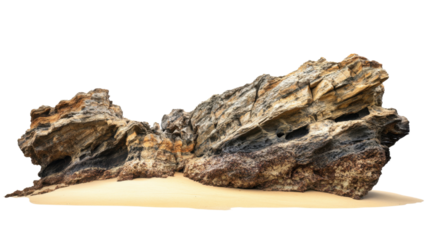 Realistic rock mountains stones on transparent background