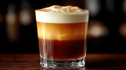 Layered Coffee Drink in a Rocks Glass