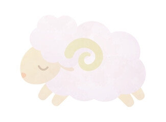 目を閉じている羊のイラスト