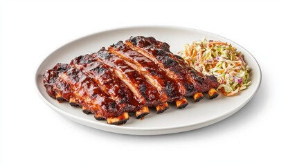 Succulent Barbecue Ribs with Creamy Coleslaw