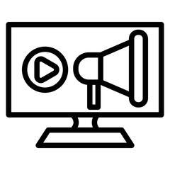 Video Marketing line icon
