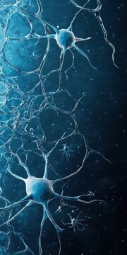 Neural precursor cells visualized in a vibrant, detailed microscopy image showcasing cellular development.