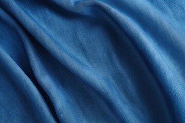 Obraz premium Blue fabric texture turquoise wrinkled.