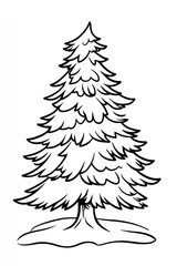 Obraz premium A simple line drawing of a Christmas tree.