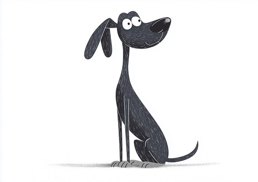 Funny whippet. Retro style dog illustration isolated on white background.