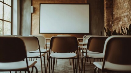 Business meeting room with vacant chairs, symbolizing the importance of preparation and anticipation in professional environments.