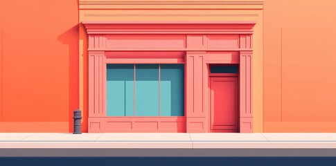 Fototapeta premium Empty storefronts reflect economic strain in cities, highlighting the impact of changing consumer habits and challenges.