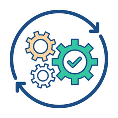 Process Optimization Icon – Circular Gears Representing Workflow Automation and Efficiency