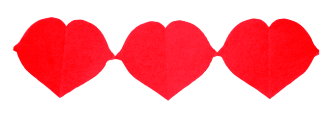 Red heart on transparent background