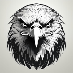 Obraz premium Fierce Eagle Head Illustration with Detailed Features and Striking Expression