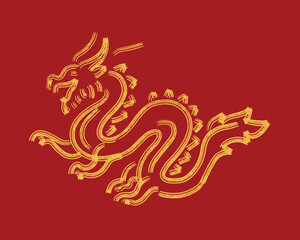 Chinese Dragon flying mascot art style