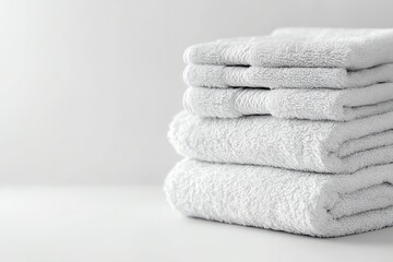 Soft White Towels: A Neat Stack of Luxurious Bath Textiles