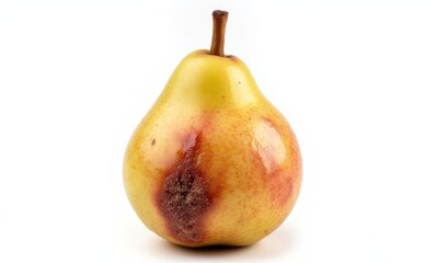 Ripe pear with a blemish