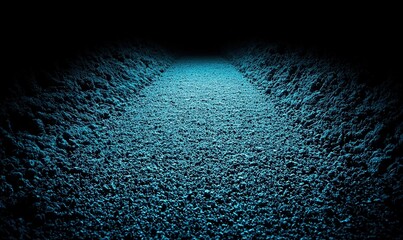 Illuminated textured path in dark space, ideal for mysterious backgrounds