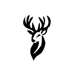 Silhouettes of deer`s head