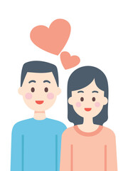Fototapeta premium Simple design of male and female avatar characters