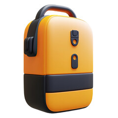 Fototapeta premium Orange backpack, studio shot, white background, app icon
