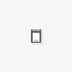SSD icon sticker isolated on gray background