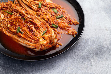 Traditional korean food kimchi photography . Top view
