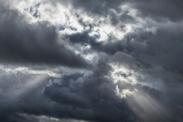 rays of light behind the clouds