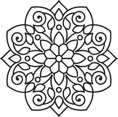 Abstract floral ornament and mandala