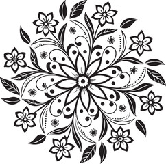 Seamless floral background and mandala