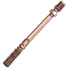 Naklejka premium Copper threaded rod, studio shot, industrial background, machinery part