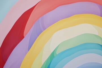 Obraz premium Rainbow Gradient: A full rainbow arch with colors transitioning seamlessly from red to violet against a clear sky