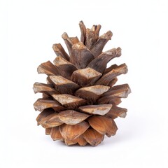 Isolated mature pine cone on white background