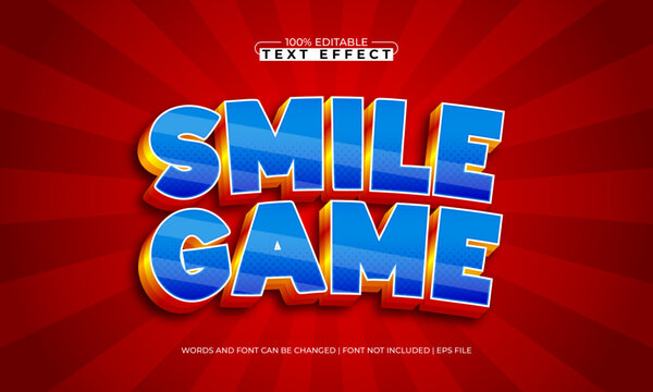smile game editable text effect with a play and enjoy text style