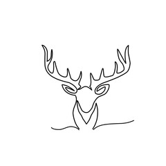 continuous line drawing reindeer
