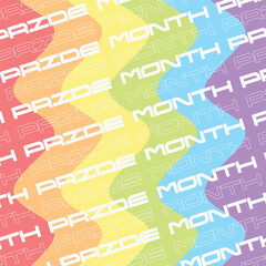 Pride Month Pastel Wavy Background with Futuristic Typography